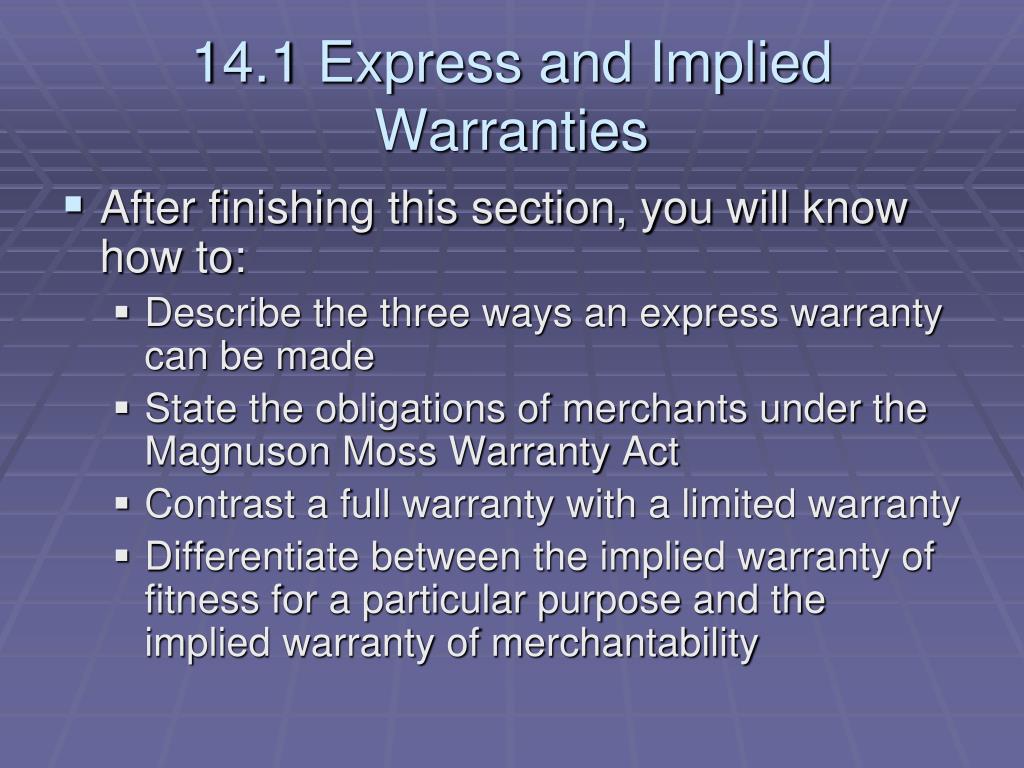 Express Warranty Fitness For A Particular Purpose All Photos Fitness