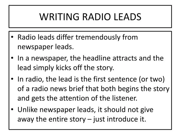 ppt writing radio leads powerpoint presentation id 1944272 writing leads