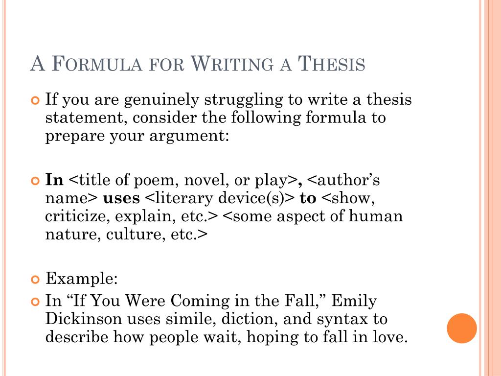 what is the formula for writing a thesis statement