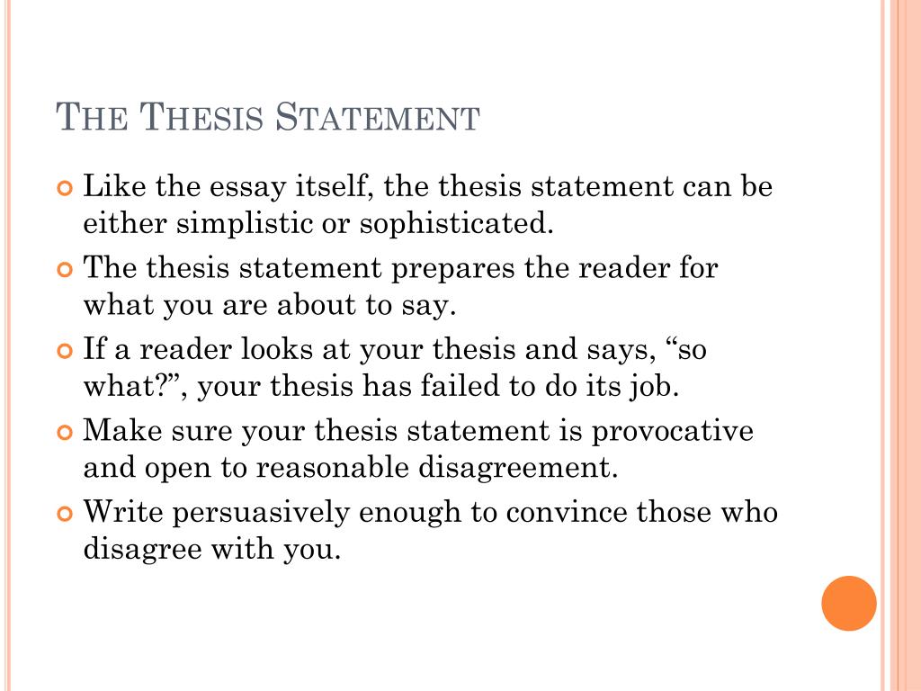 PPT - Writing Your Thesis Statement PowerPoint Presentation, free ...