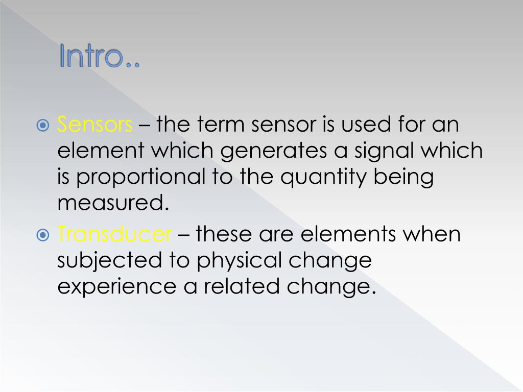 PPT - SENSORS AND TRANSDUCERS PowerPoint Presentation, Free Download ...