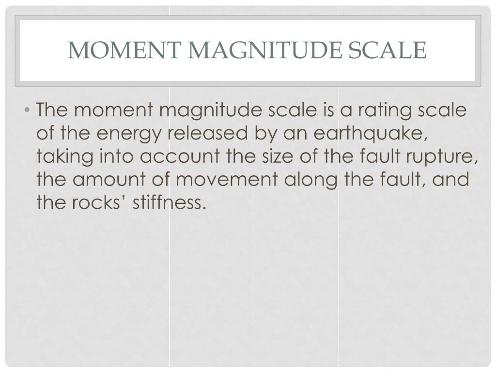 moment magnitude scale science definition