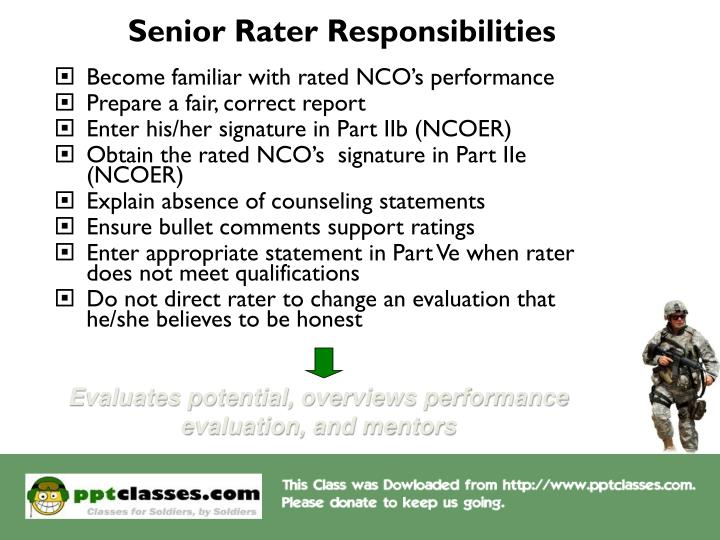 Ppt noncommissioned officer evaluation report ncoer counseling