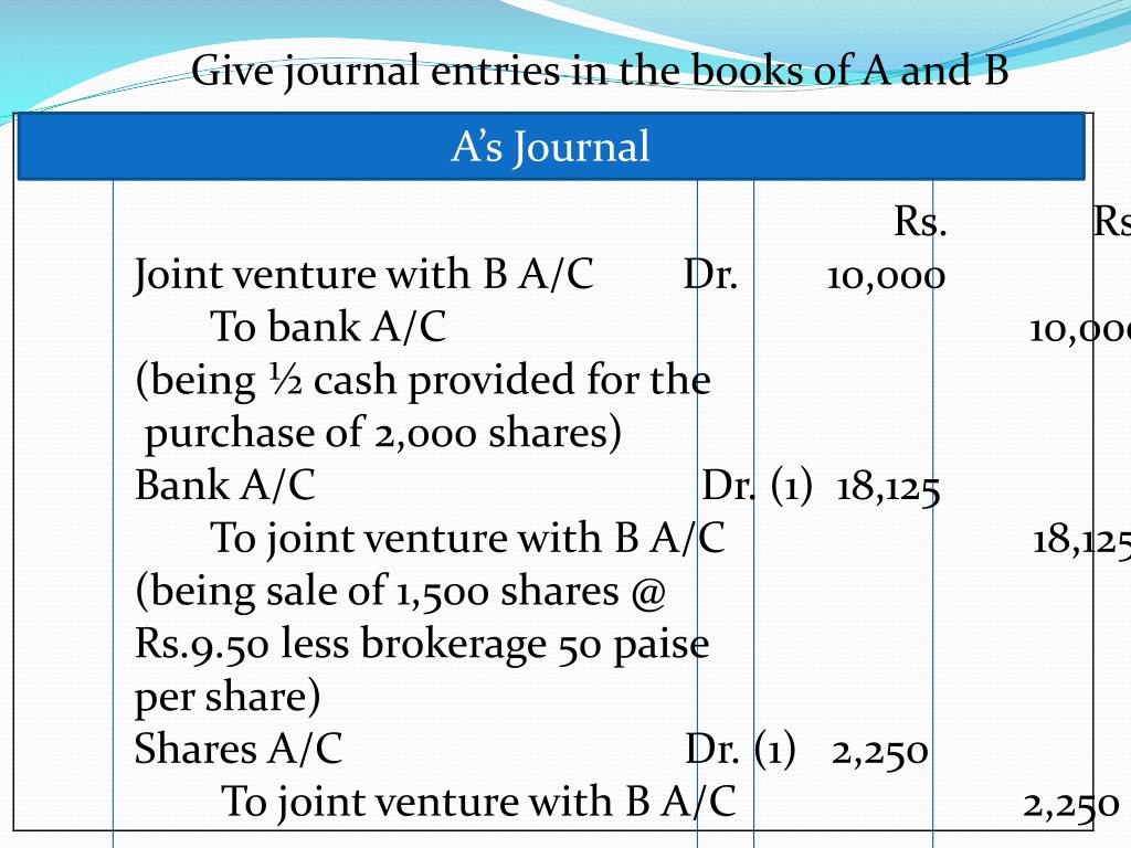 PPT - ACCOUNTING FOR JOINT VENTURES PowerPoint Presentation, free ...