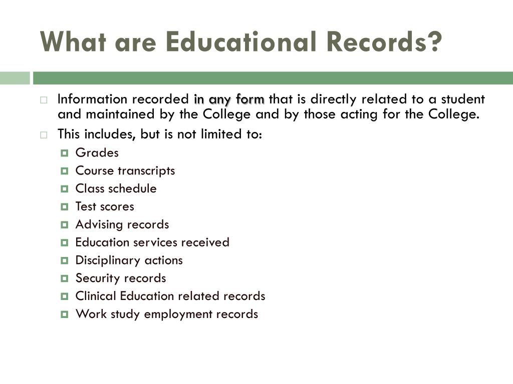 PPT Family Educational Rights and Privacy Act PowerPoint Presentation