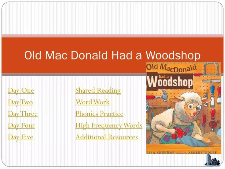 Ppt Old Mac D O Nald Had A Woodshop Powerpoint Presentation Free Download Id