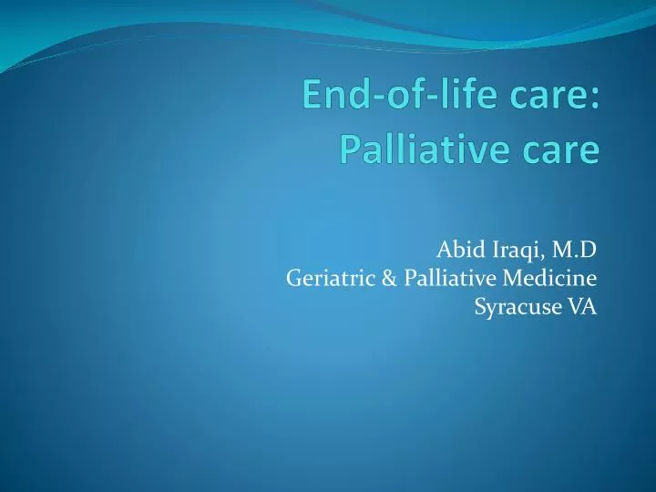 end of life care palliative care n.