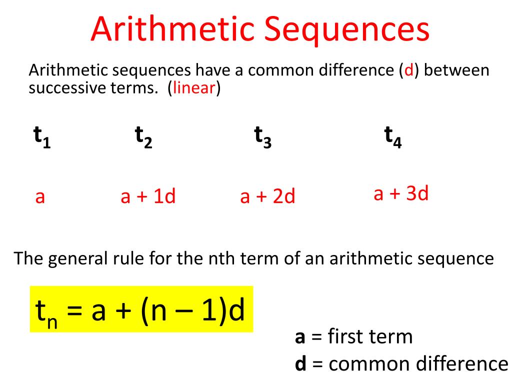 arithmetic sequences.