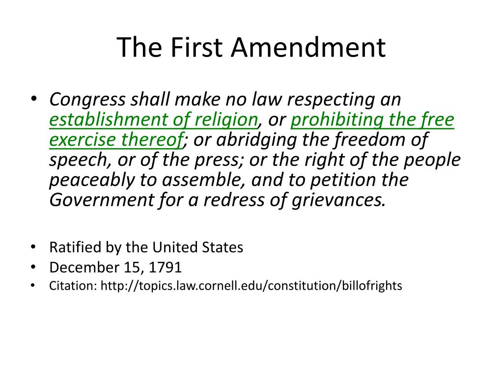 PPT - The First Amendment and The Supreme Court PowerPoint Presentation -  ID:1951407, image size:1024x768