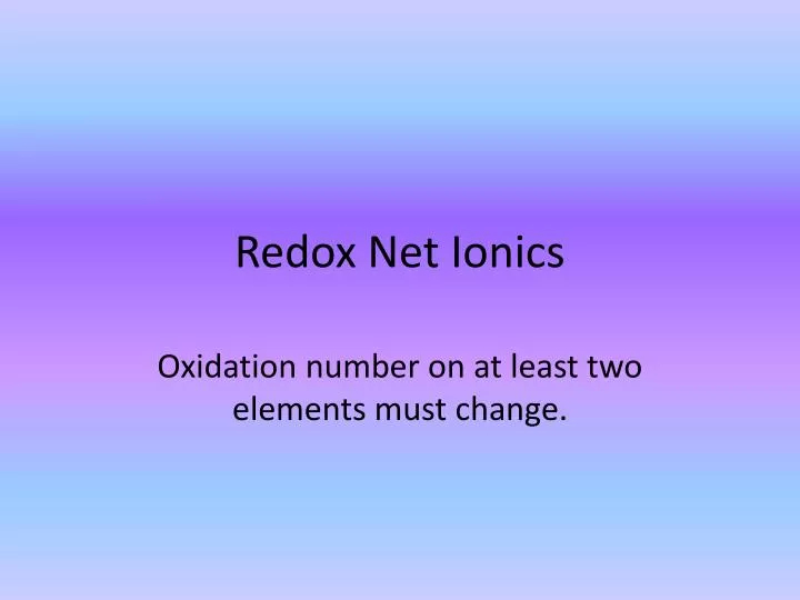 redox net ionics n.
