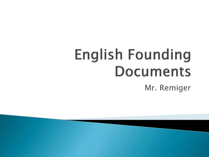 english founding documents n.