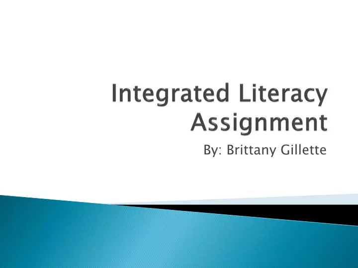 integrated literacy assignment n.