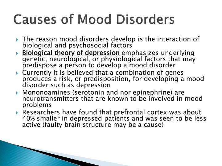 Biological factors of mood disorders