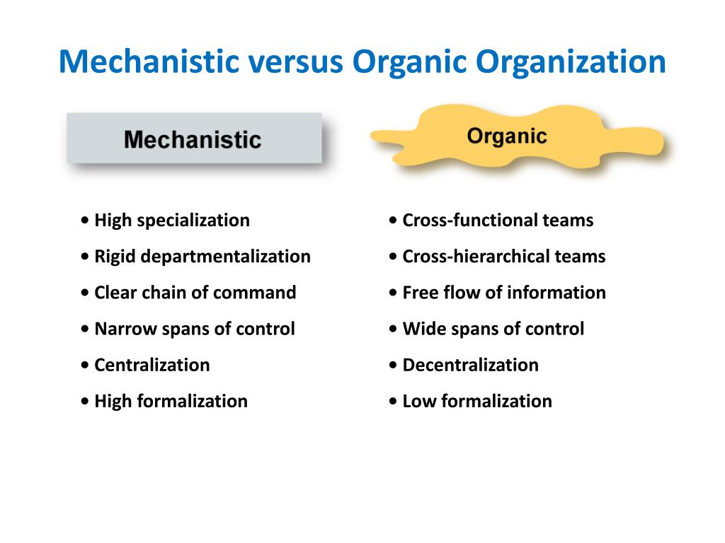 mechanistic vs organic
