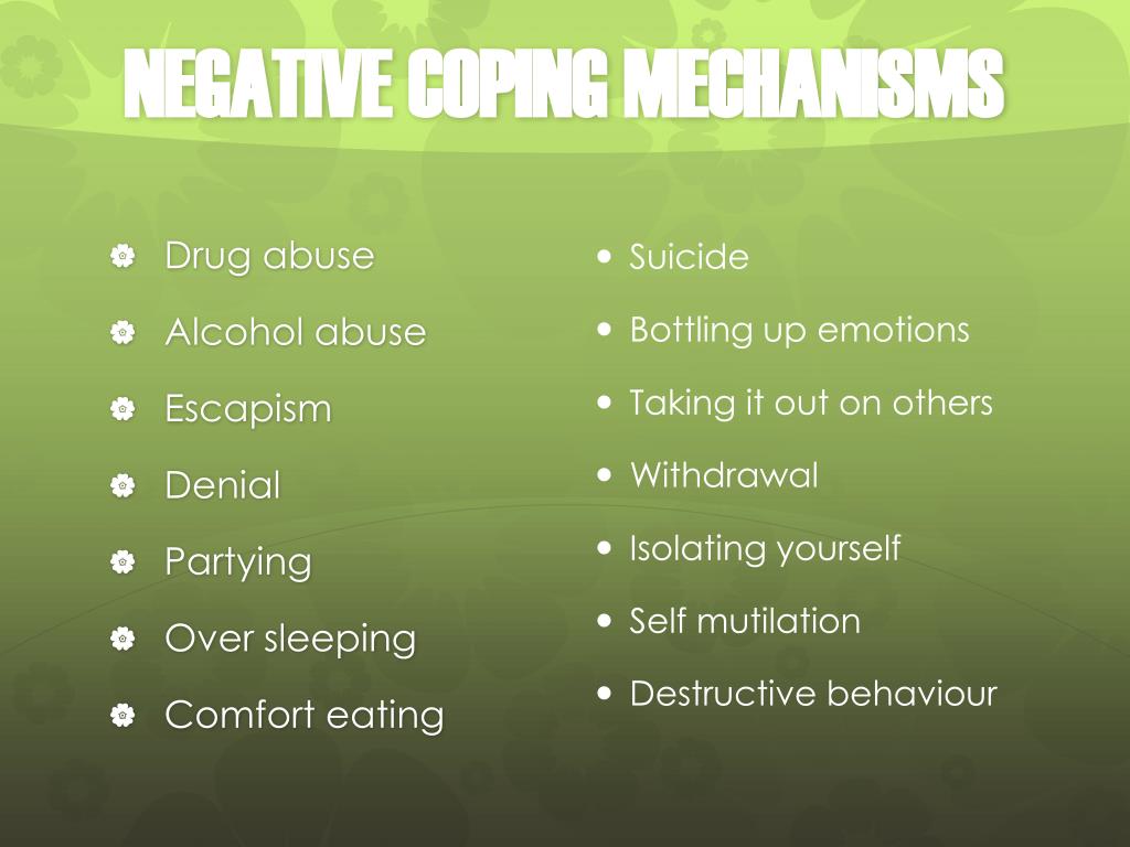 Negative Coping Mechanisms Psychology