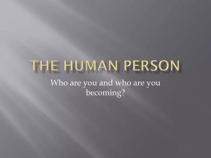 the human person n.