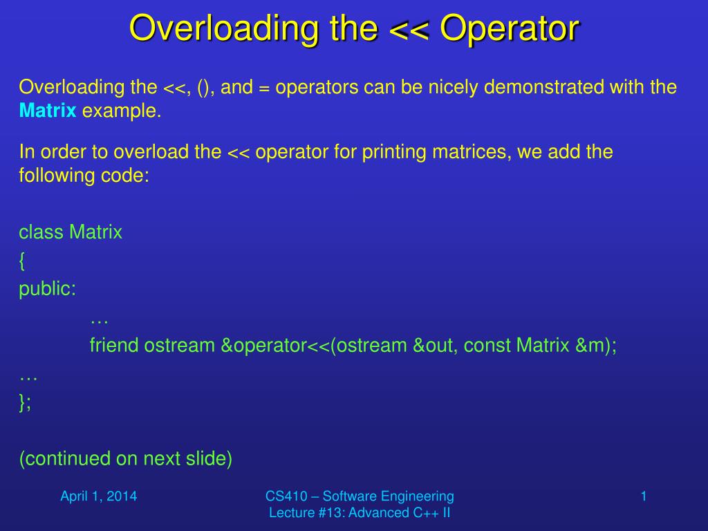 Overloading Operator MySting Example - ppt download