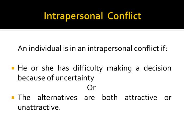 distinguish between interpersonal and intrapersonal conflict