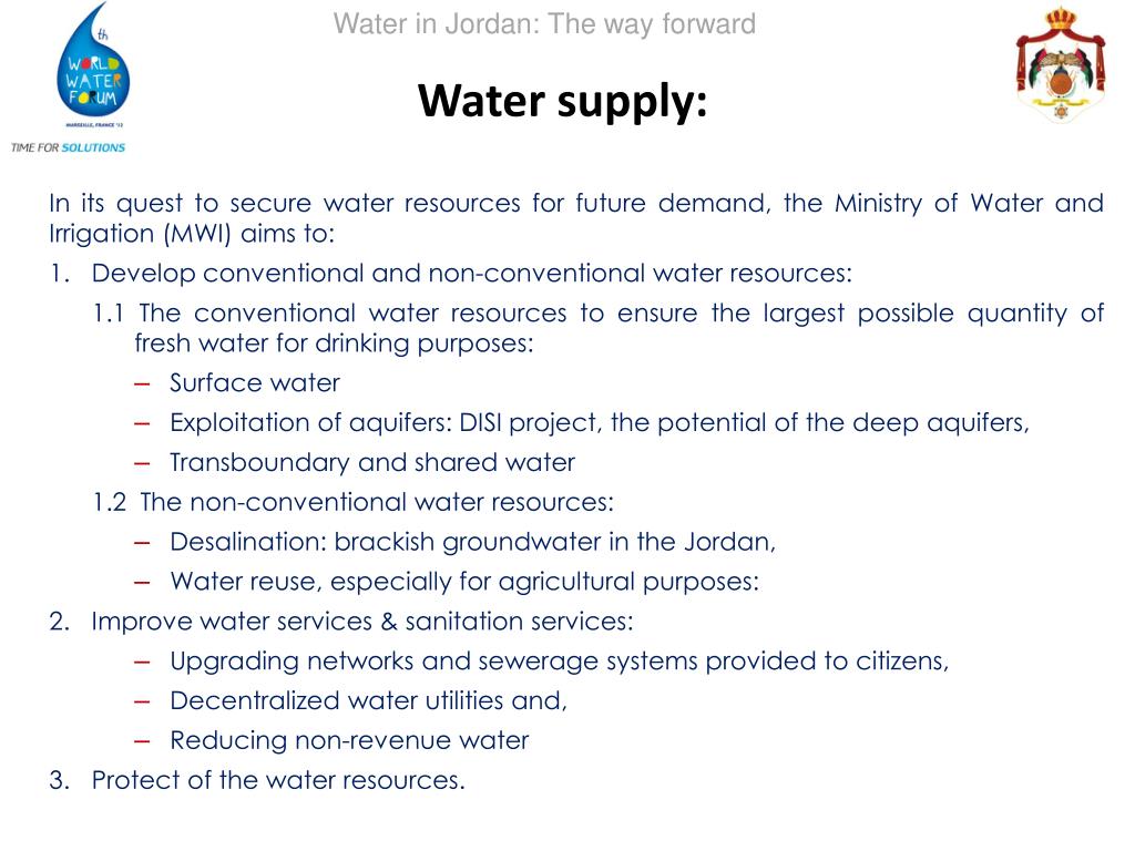 PPT Hashemite Kingdom of Jordan Ministry of Water and Irrigation
