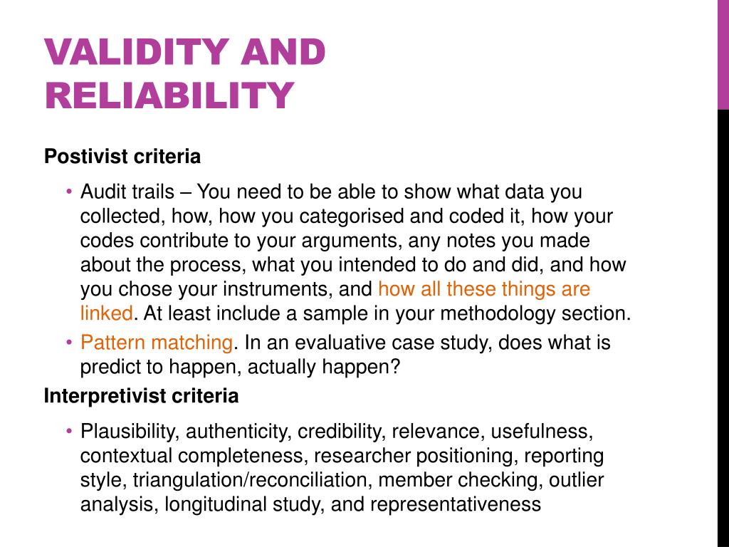 how to write validity in research