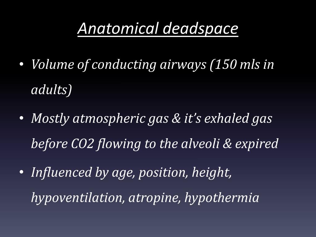 anatomical dead space after strses anatomical dead space after strses