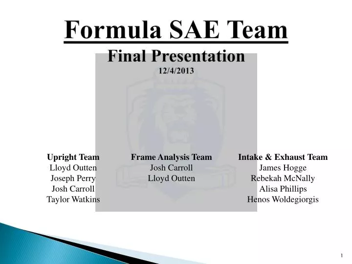 formula sae team final presentation 12 4 2013 n.