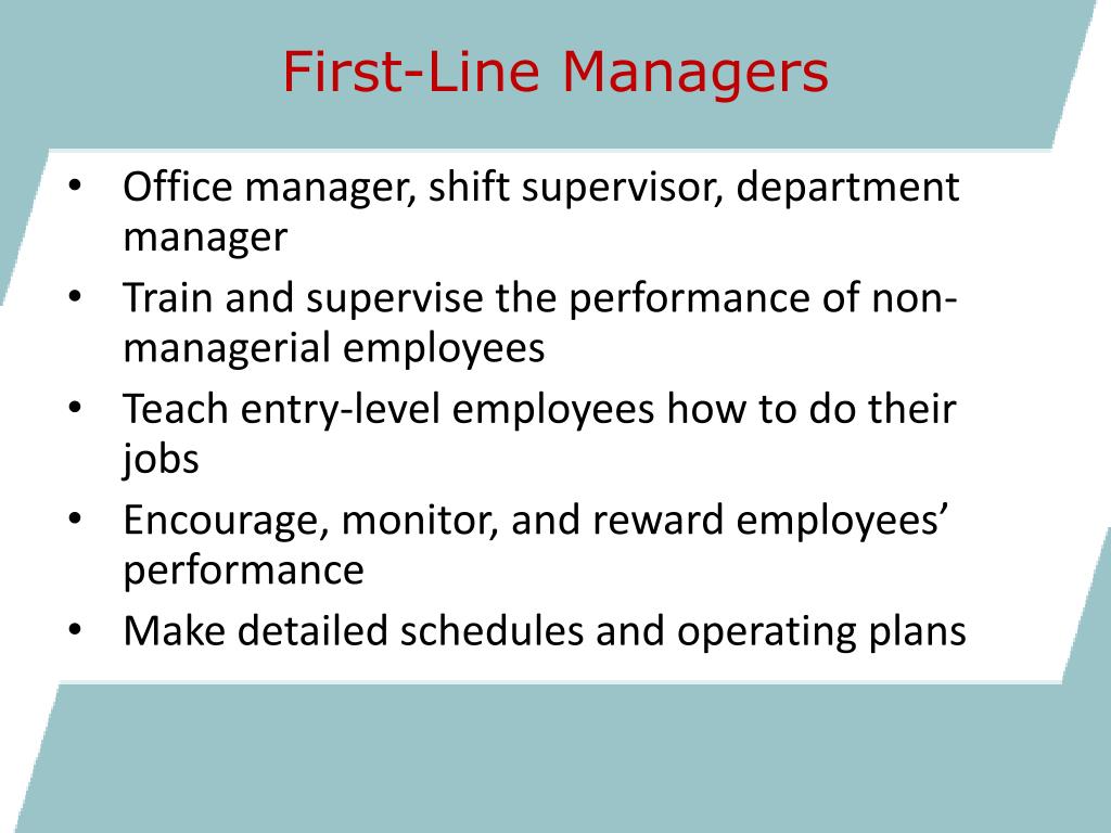 first line manager business plan