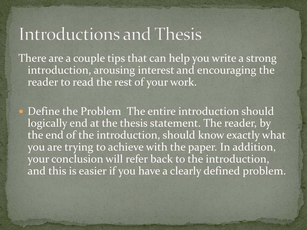 thesis and introduction difference