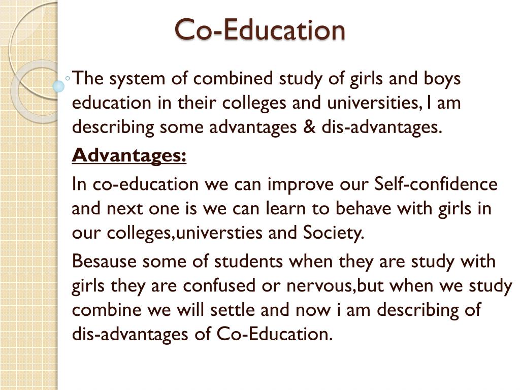 essay on co education system