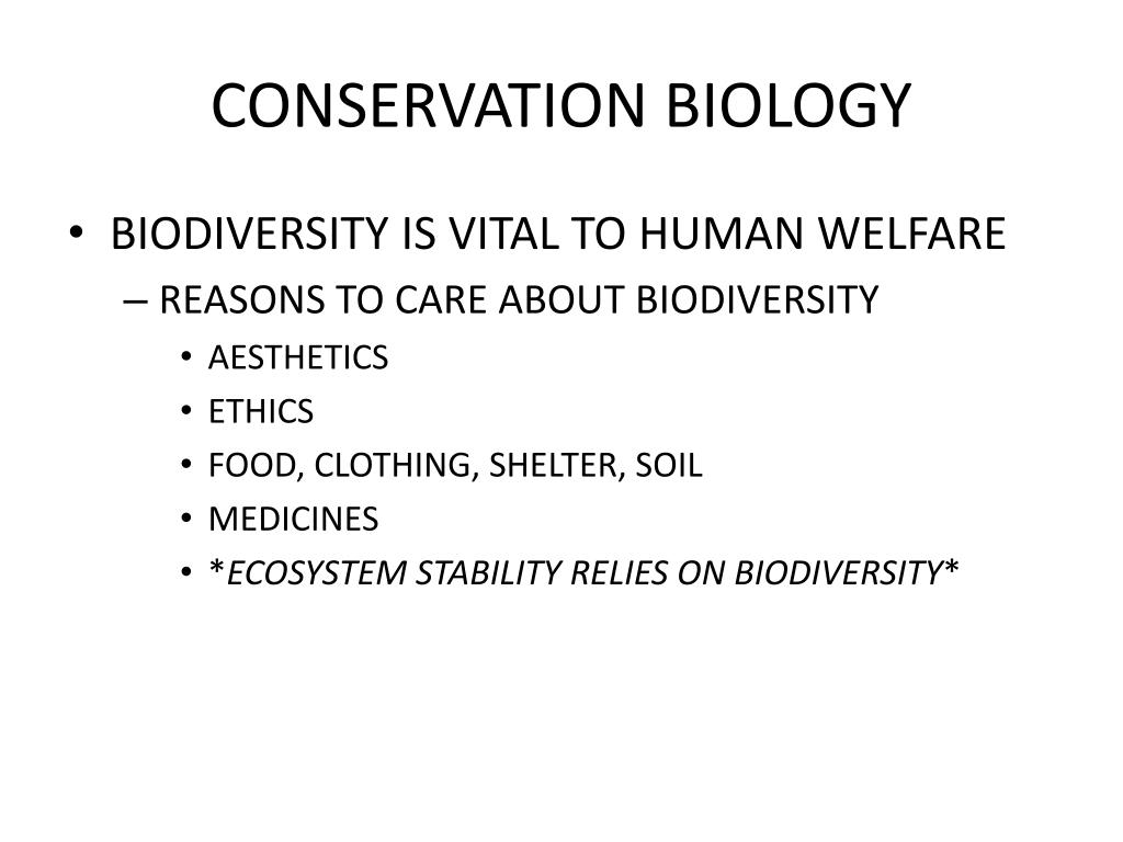 PPT - CONSERVATION BIOLOGY PowerPoint Presentation, free download - ID ...
