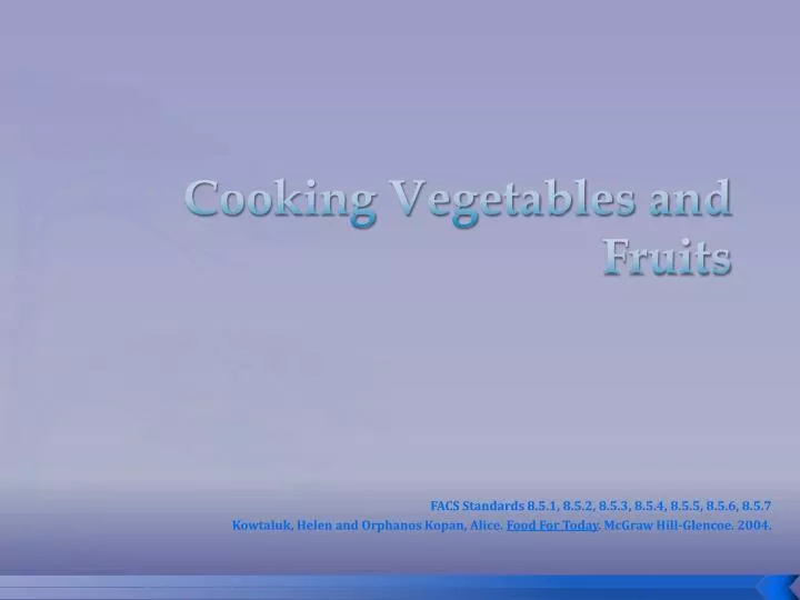 cooking vegetables and fruits n.