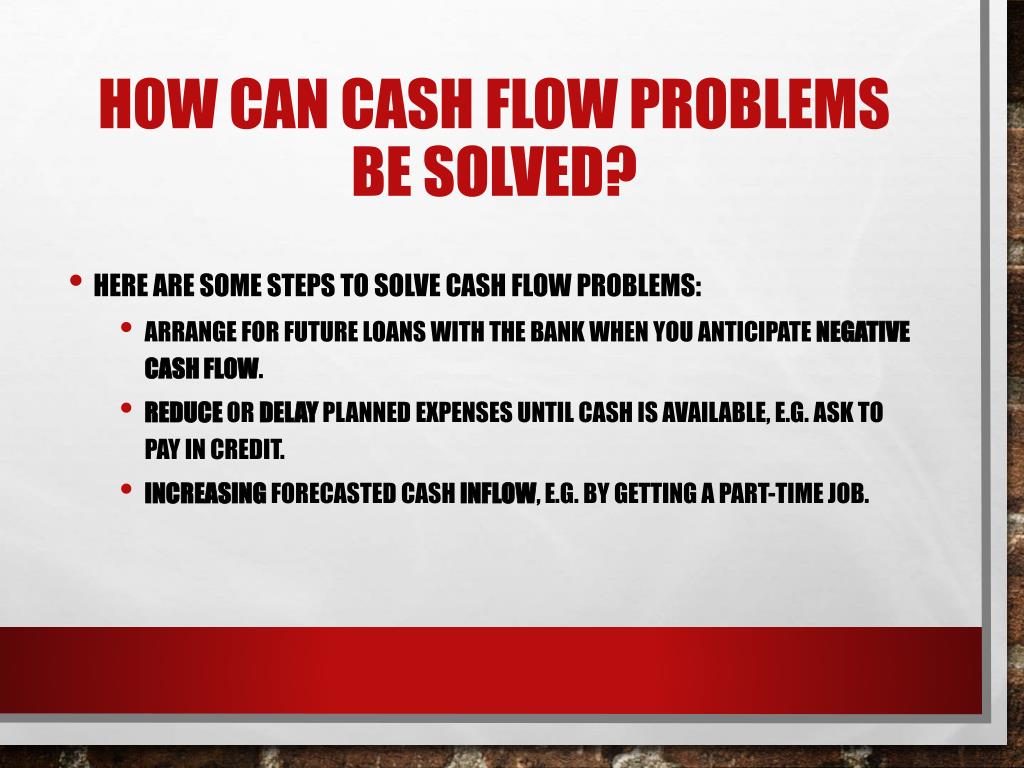 how can cash flow problems be solved