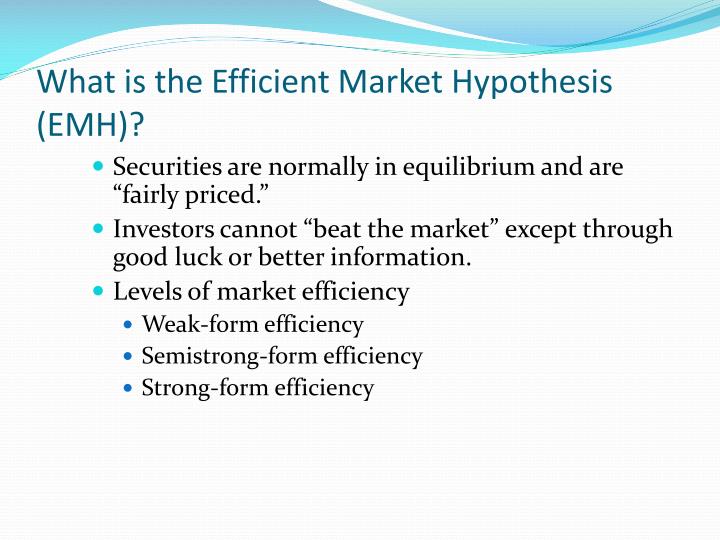 efficient market hypothesis summary Of efficient market hypothesis: “not dead yet” market economy is one where supply and demand is responsive to price justification is that prices provide basis. efficient market hypothesis summary Of efficient market hypothesis: “not dead yet” market economy is one where supply and demand is responsive to price justification is that prices provide basis.
