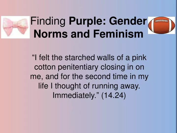 finding purple gender norms and feminism n.