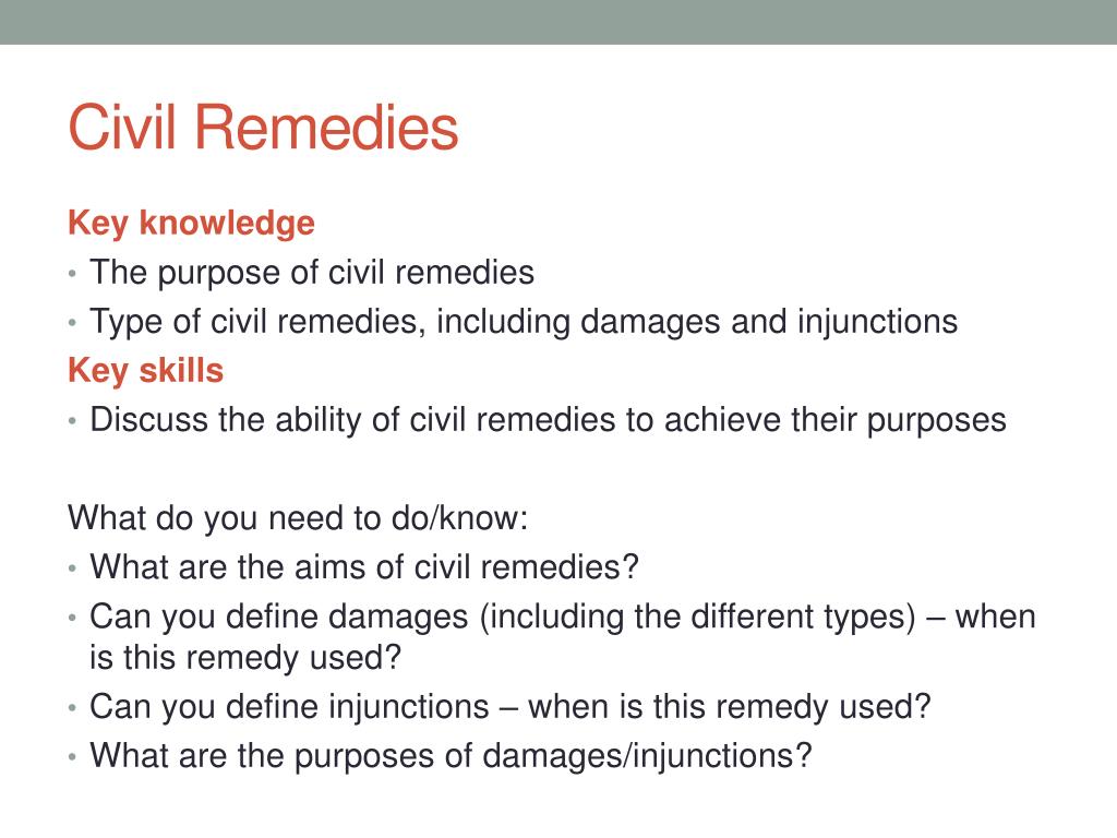 Ppt Civil Remedies Powerpoint Presentation Free Download Id 1961513