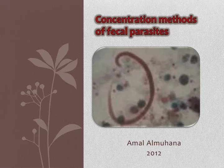 concentration methods of fecal parasites n.