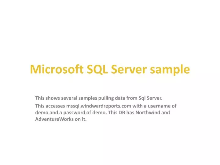 microsoft sql server sample n.