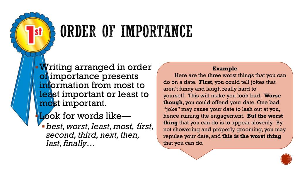 order of importance in essay writing