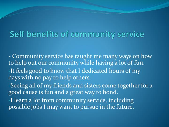 benefits of community service benefits of community service