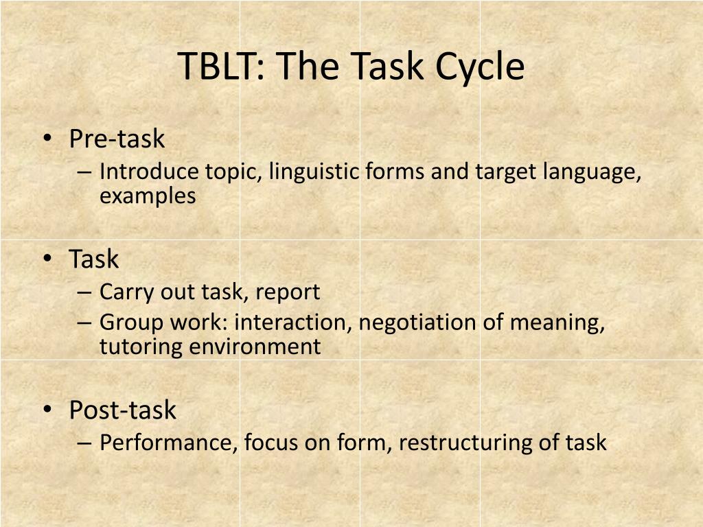 Ppt Task Based Language Teaching Approach Powerpoint Presentation