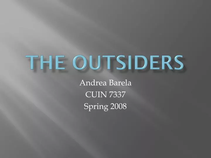 the outsiders n.