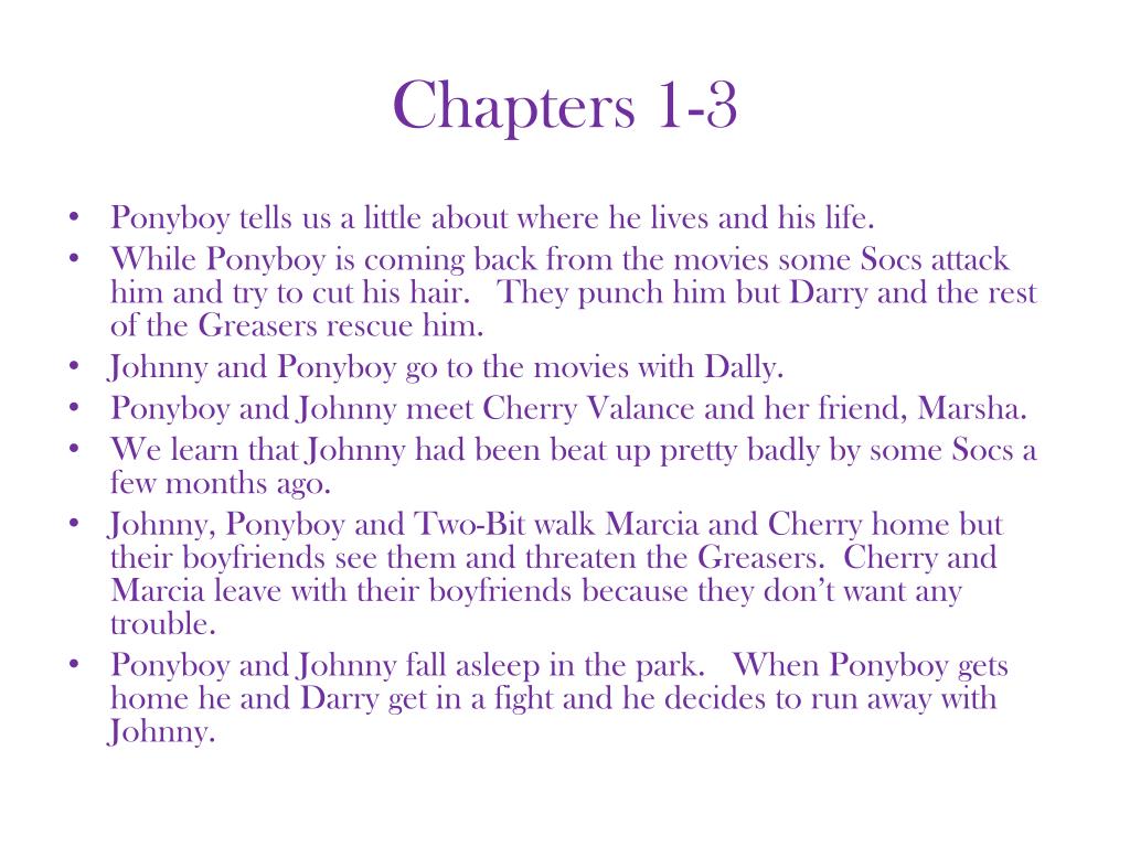 Summary Of The Outsiders Chapter 1 - slide share