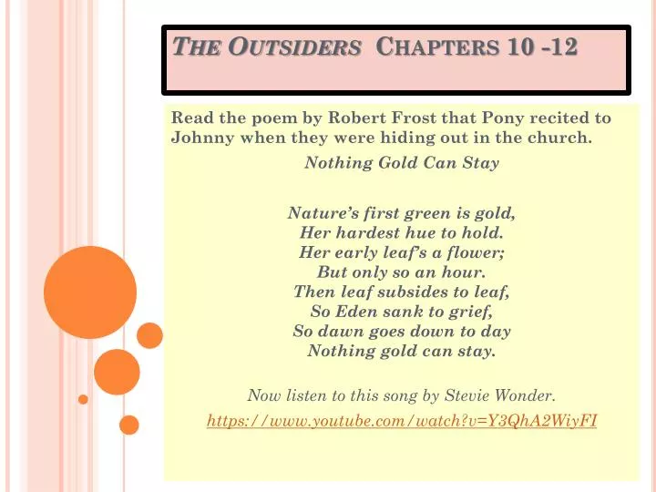 nothing gold can stay the outsiders poem