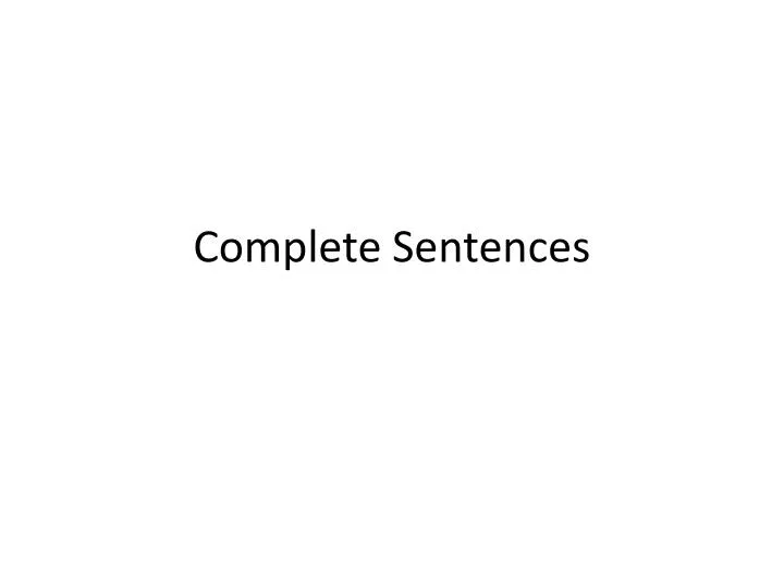 complete sentences n.