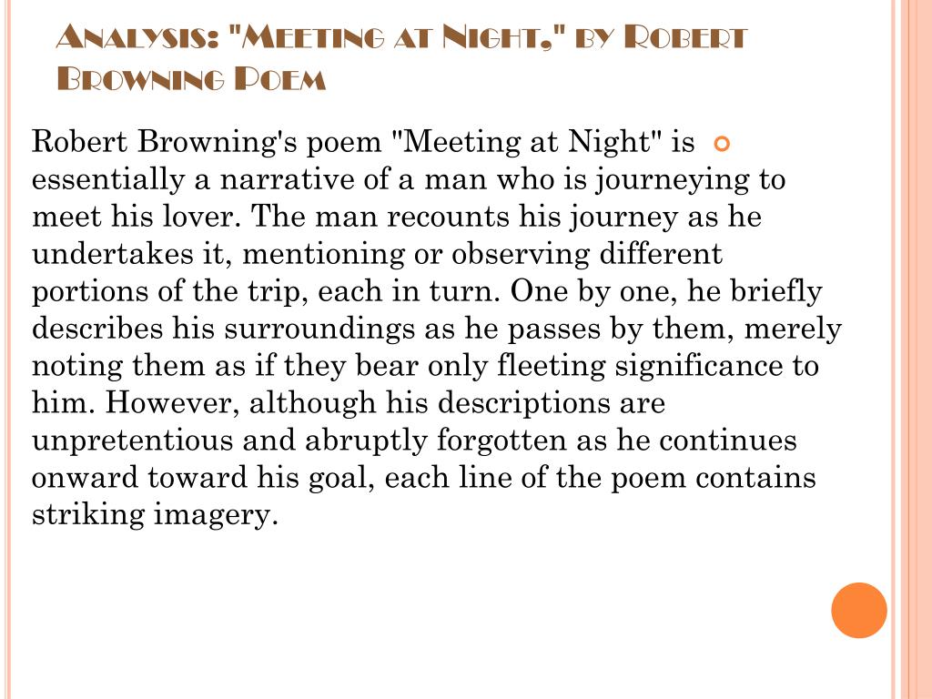 meeting at night poem summary