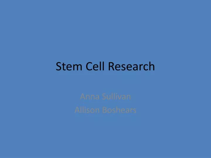 stem cell research n.