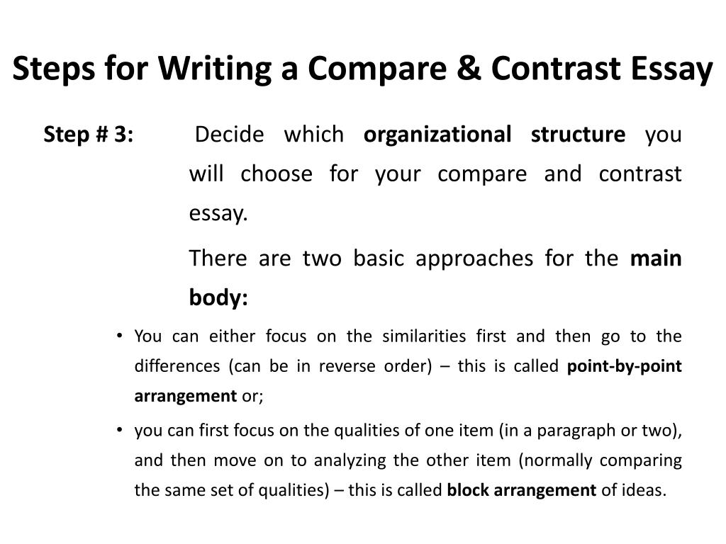 thesis example compare and contrast