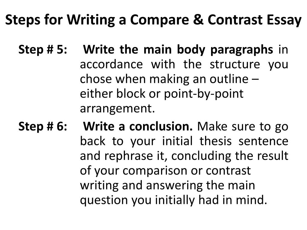 writing workshop compare and contrast essay
