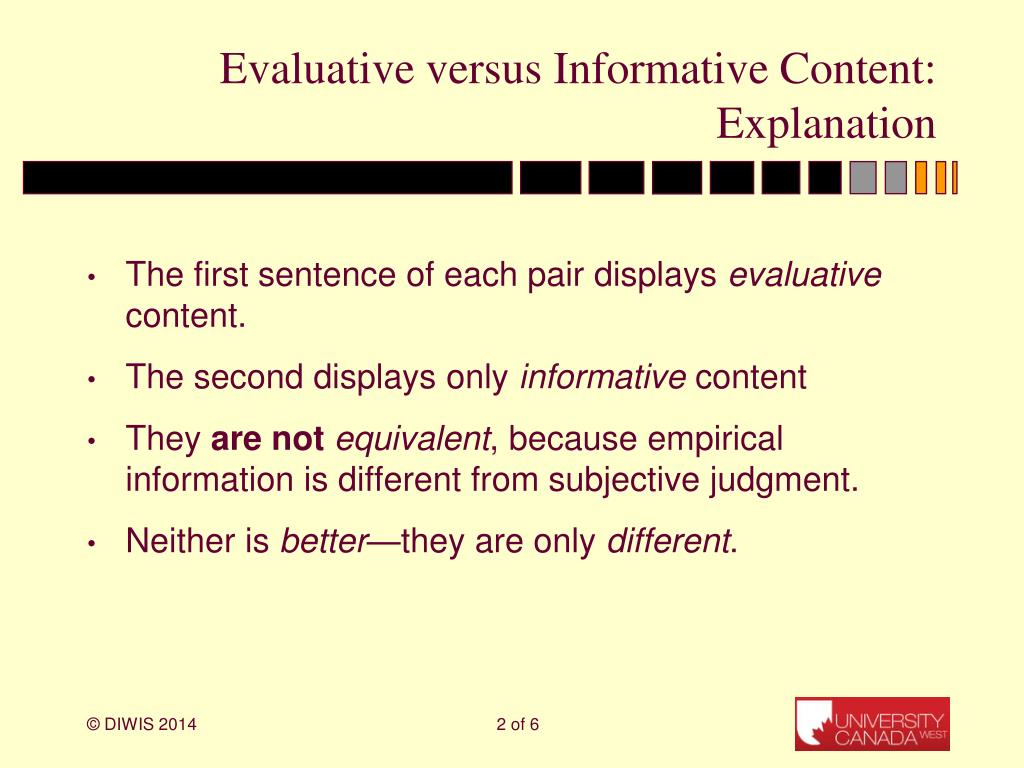 evaluative vs informative essay