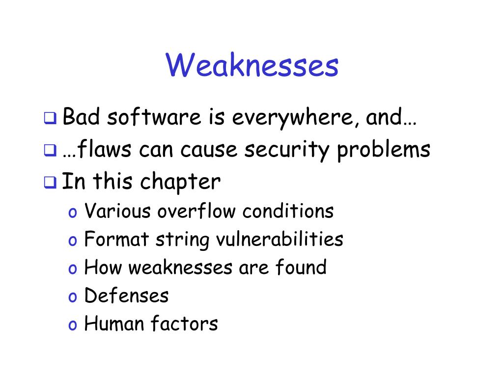 PPT - Chapter 6 Weaknesses Exploited PowerPoint Presentation, free ...